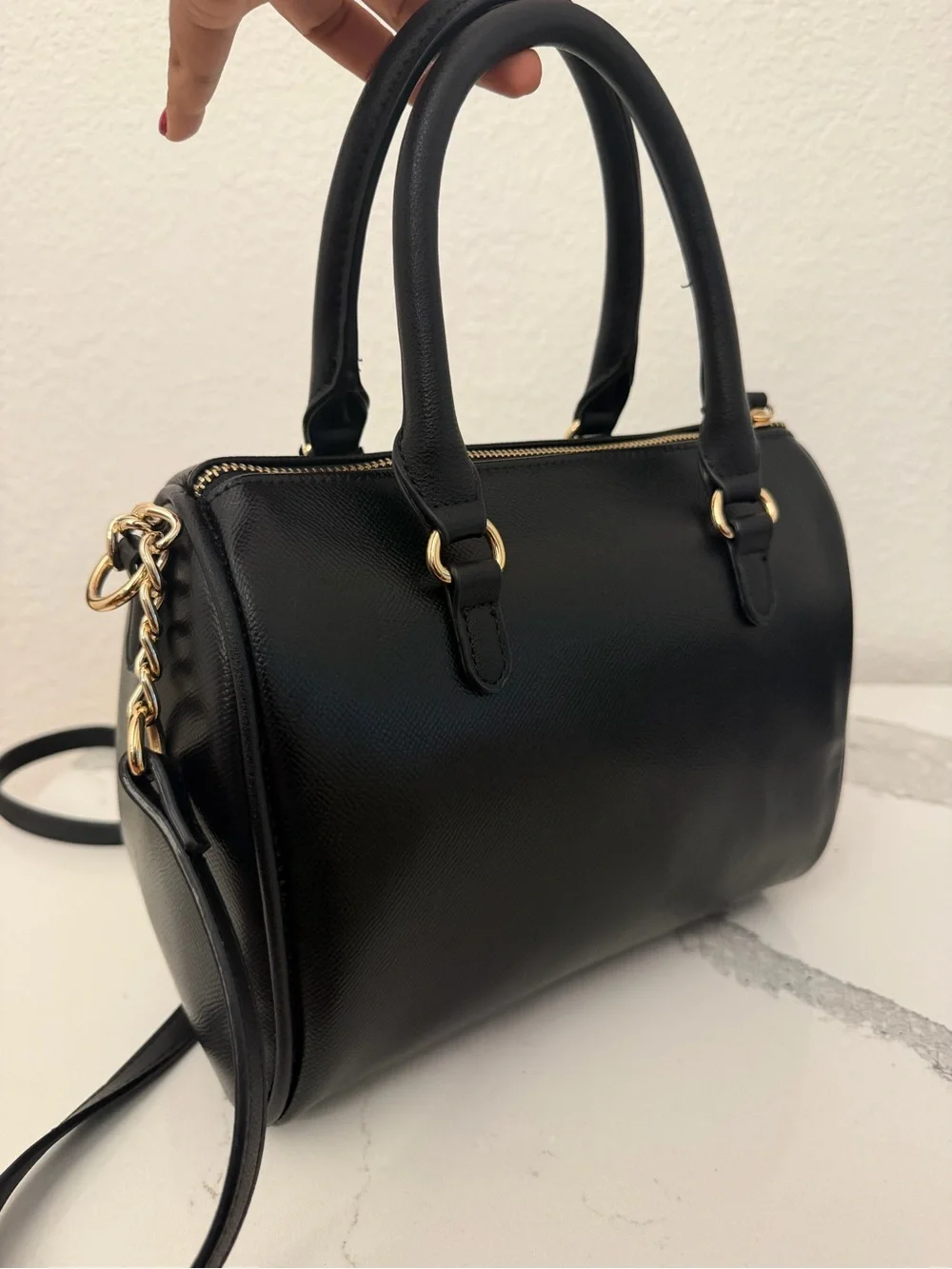 Juicy Couture Black Satchel with Gold & Pink Accents